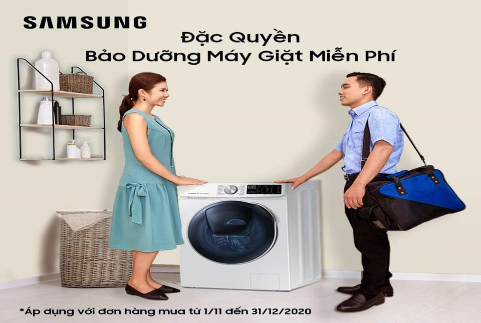 Miễn phí 01 năm Vệ sinh & Tư vấn hướng dẫn sử dụng máy giặt Samsung